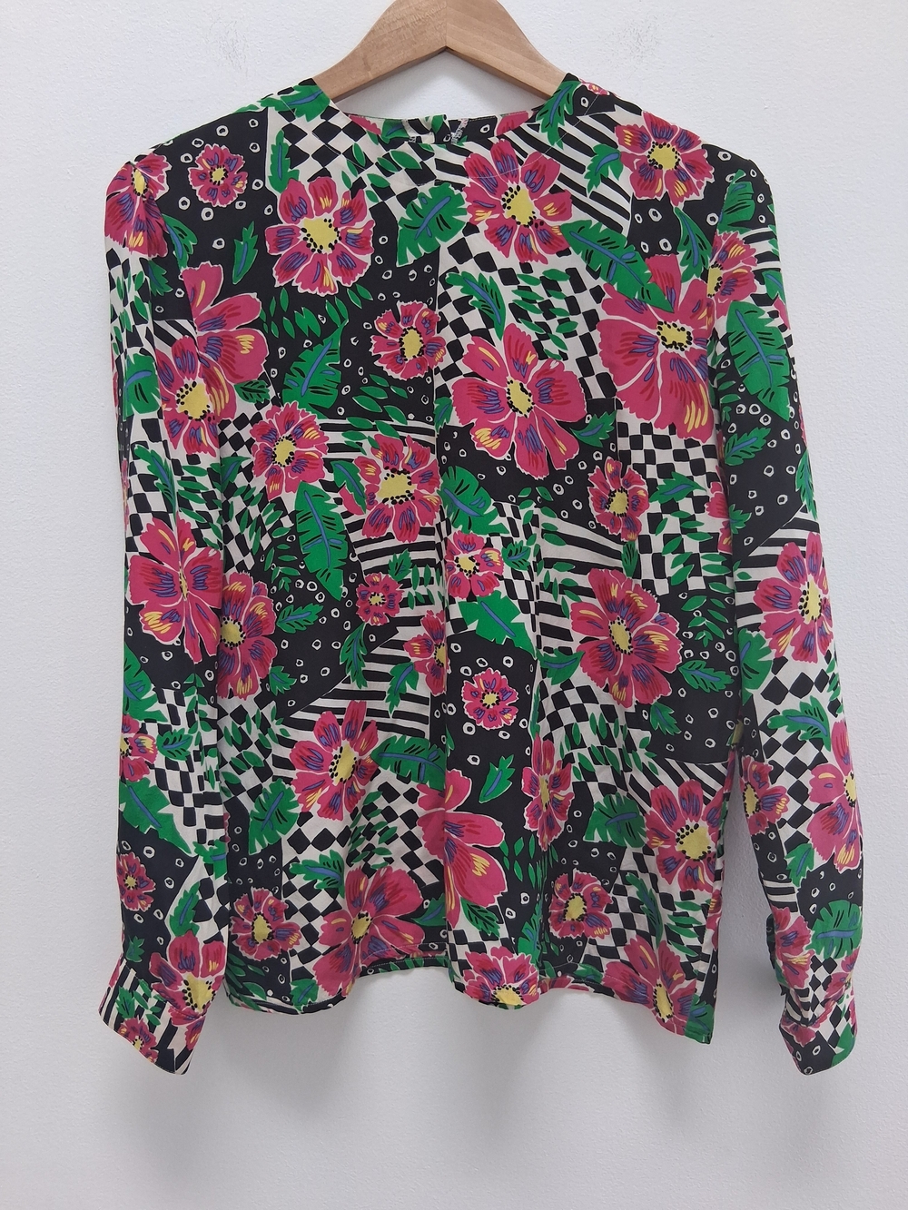 Charter Club Vintage 100% Silk Floral Multicolor Blouse M